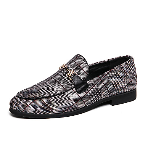 

Men's Spring & Summer / Fall & Winter Classic / Casual Daily Office & Career Loafers & Slip-Ons PU Breathable Non-slipping Wear Proof Brown / Gray