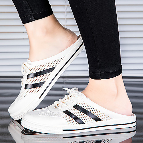 

Unisex Clogs & Mules Casual Daily Home Walking Shoes Tissage Volant Breathable Wear Proof Pink / White Black / White Black Fall Summer
