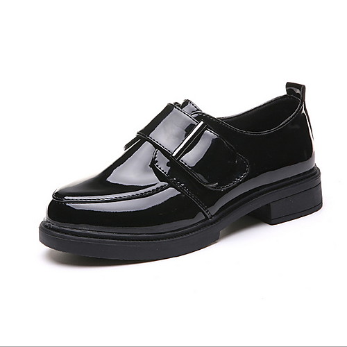 

Women's Loafers & Slip-Ons Spring & Summer Low Heel Round Toe Daily Solid Colored PU Black
