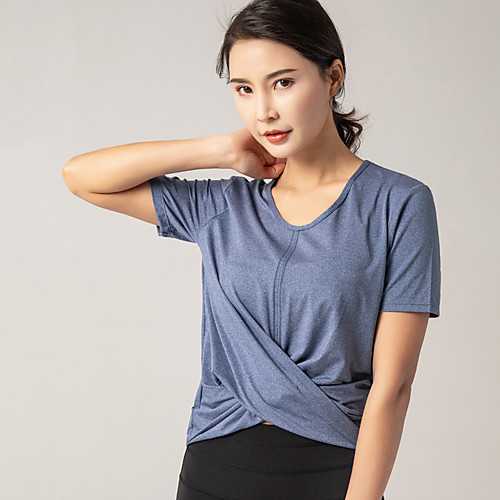 

INFLACHI Women's Running T-Shirt Workout Shirt Running Active Training Fitness Breathable Quick Dry Soft Sportswear Tee / T-shirt Top Short Sleeve Activewear Stretchy