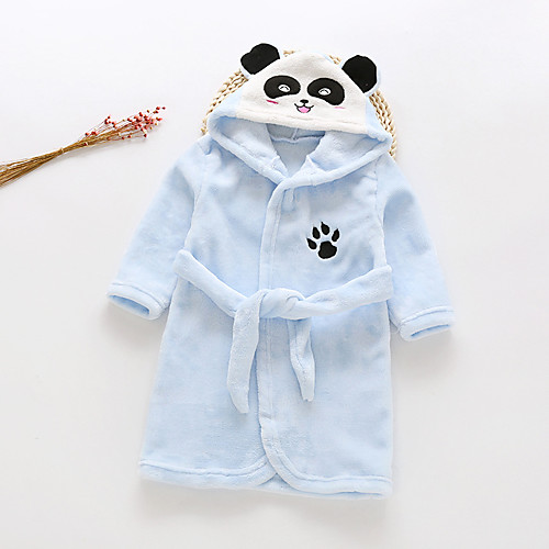 

Kid's Kigurumi Pajamas Bathrobe Oodie Panda Onesie Pajamas Flannel Fabric Black / Yellow / Pink Cosplay For Boys and Girls Animal Sleepwear Cartoon Festival / Holiday Costumes / Bath Robe / Bath Robe