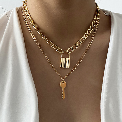 

Women's Pendant Necklace Drop Keys Punk Copper Iron Gold Silver 38 cm Necklace Jewelry For Street
