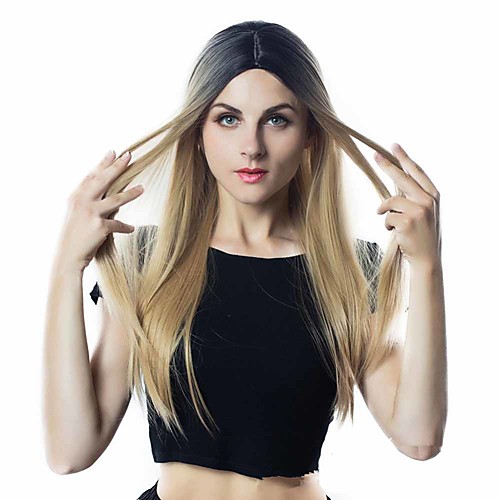 

Synthetic Wig Straight Middle Part Wig Short Very Long Light golden Light Brown fluorescent green Silver grey Burgundy Synthetic Hair 26 inch Women's Comfortable Ombre Hair Middle Part Blonde Brown