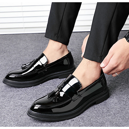 

Men's PU Spring & Summer Business Loafers & Slip-Ons Black