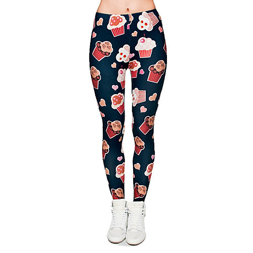 

Women's Yoga Pants 3D Print Dark Navy Elastane Yoga Running Fitness Tights Leggings Sport Activewear Quick Dry Tummy Control Butt Lift Moisture Wicking High Elasticity Skinny