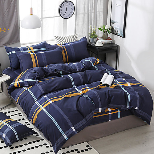 

Simple style printed pattern bedding four-piece quilt cover bed sheet pillow cover dormitory single double