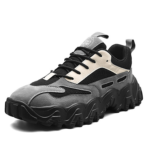 

Men's Fall / Spring & Summer Sporty / Casual Daily Outdoor Trainers / Athletic Shoes Running Shoes / Walking Shoes Mesh / PU Breathable Non-slipping Shock Absorbing Black and White / Black / Gray