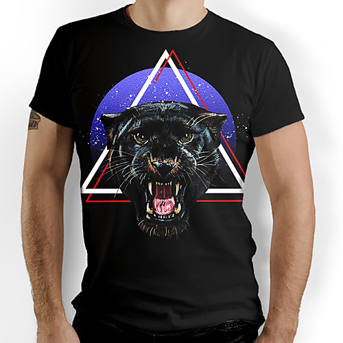 

Men's Graphic 3D Print Print T-shirt Daily Black
