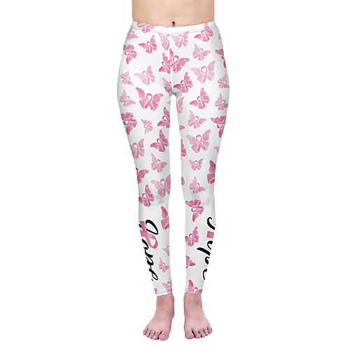 

Women's Yoga Pants 3D Print Pink Elastane Yoga Running Fitness Tights Leggings Sport Activewear Quick Dry Tummy Control Butt Lift Moisture Wicking High Elasticity Skinny