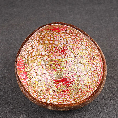 

Colorful Coconut Shell Bowl Dishes Handmade Paint Craft Art Snacks Bowl D13.5 H5.7cm