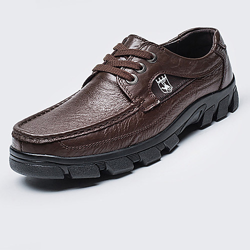 

Men's Summer Casual Daily Oxfords Nappa Leather / PU Black / Khaki / Brown