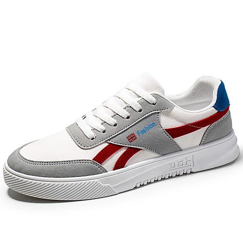 

Men's Spring & Summer / Fall & Winter Casual Daily Outdoor Sneakers Walking Shoes Faux Leather / PU Breathable Waterproof Non-slipping Black and White / White / Green / Red