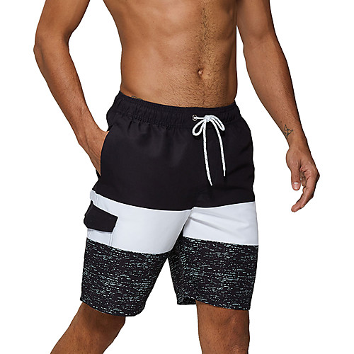 

Men's Swim Shorts Swim Trunks Bottoms Breathable Quick Dry Drawstring - Swimming Diving Surfing Patchwork Autumn / Fall Spring Summer