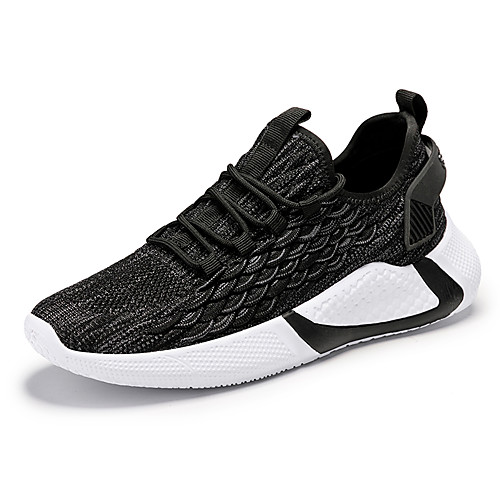 

Men's Fall Daily Outdoor Trainers / Athletic Shoes Running Shoes / Walking Shoes Tissage Volant Breathable Non-slipping Shock Absorbing Dark Grey / Black