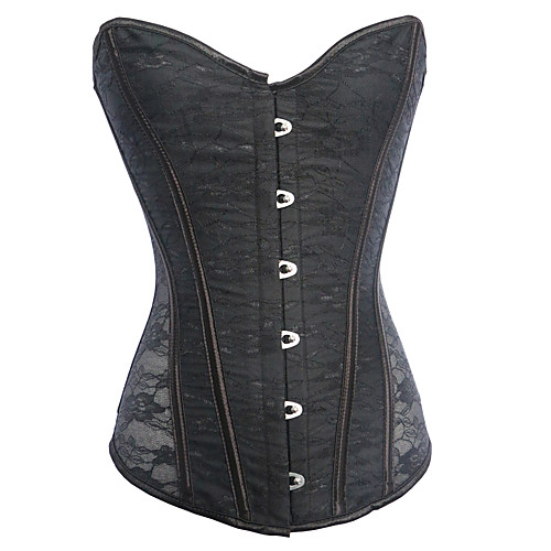 

Women's Hook & Eye Overbust Corset - Lace, Lace / Ballet Ribbon Black S M L