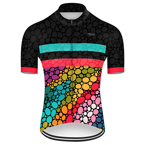 

21Grams Men's Short Sleeve Cycling Jersey Polyester Black / Red Polka Dot Gradient Bike Jersey Top Mountain Bike MTB Road Bike Cycling Breathable Quick Dry Ultraviolet Resistant Sports Clothing