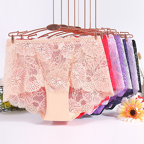 

Women's Lace Brief Low Waist Purple Blushing Pink Red L XL XXL