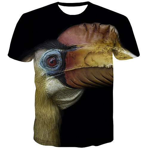 

Men's Plus Size 3D Print T-shirt Street chic Daily Round Neck Rainbow / Short Sleeve