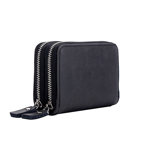 

Unisex Cowhide Wallet 2020 Solid Color Light Coffee / Camel / Black