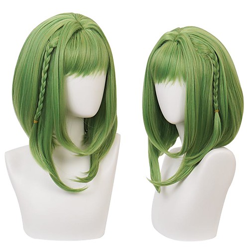 

Cosplay Wig Nanamine Sakura Toilet Bound Hanako kun kinky Straight With Bangs Wig Long Green Synthetic Hair 14 inch Women's Anime Cosplay Best Quality Green