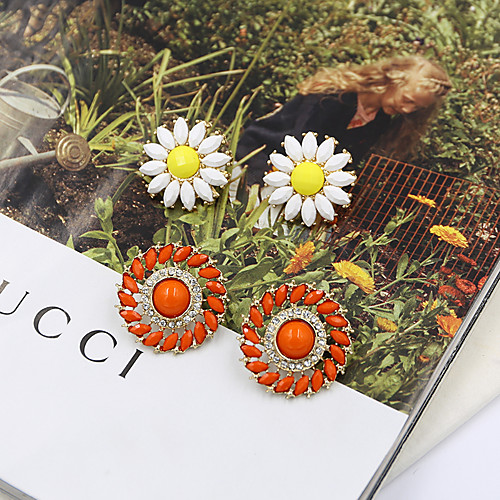 

Women's Drop Earrings Earrings Geometrical Simple Basic Sweet Fashion Cute Earrings Jewelry Red / Orange / Gold For Gift Date 1 Pair