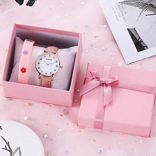 

Women's Quartz Watches Casual Fashion PU Leather Quartz Blushing Pink Green Brown Chronograph Cute New Design 1 set Analog