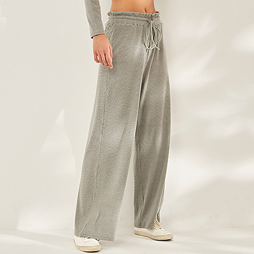 

Women's Yoga Pants Wide Leg Drawstring Fashion White Black Burgundy Pink Khaki Cotton Yoga Running Fitness Bottoms Sport Activewear Comfy Breathable Soft Stretchy Loose