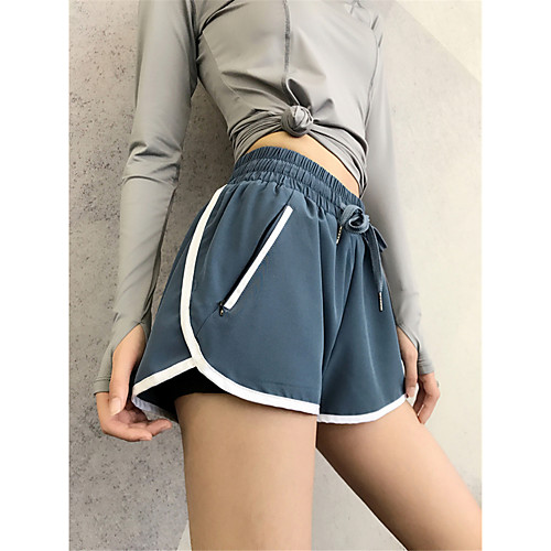 

Women's Running Shorts Athletic Shorts Workout Shorts Sports Bottoms Running Jogging Training Breathable Quick Dry Tummy Control Solid Colored Black Blue / Micro-elastic