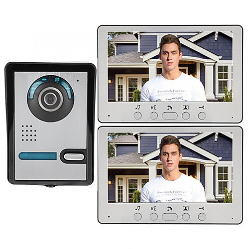 

7 Inch Wire Video Door Phone Home Intercom System 1 Camera 2 Monitor with Unlock Monitor Function P812M11