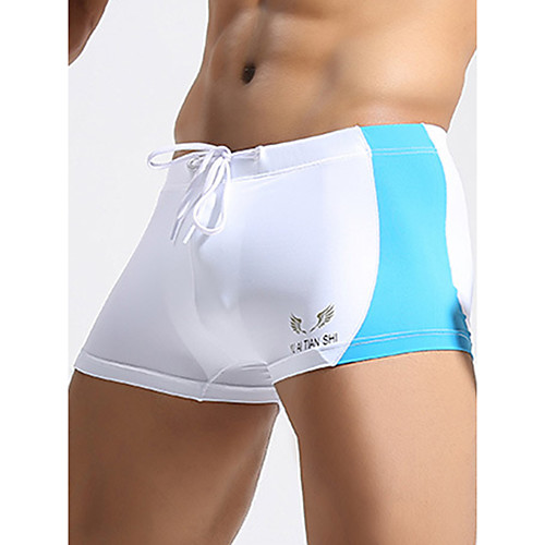 

Men's Bottoms Swimsuit Color Block White Black Blue Fuchsia Swimwear Bathing Suits