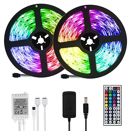 

LOENDE 2x5M Flexible LED Light Strips Light Sets RGB Strip Lights 600 LEDs 2835 SMD 8mm 1 set RGB Christmas New Year's Cuttable Party Decorative 100-240 V / Self-adhesive
