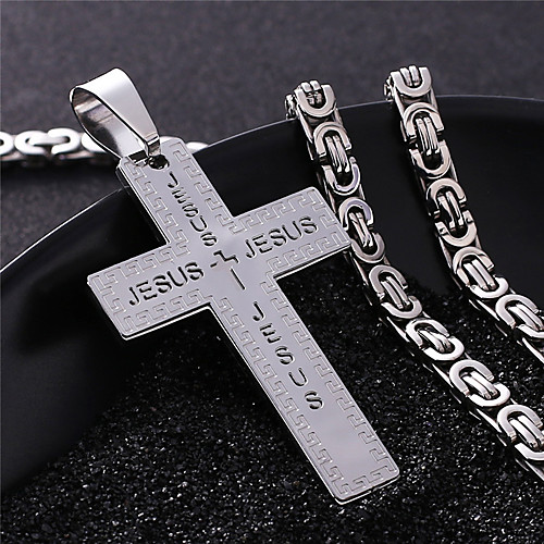 

Men's Necklace Crossover Artistic Classic Titanium Steel Silver 55 cm Necklace Jewelry 1pc For Anniversary Street Festival