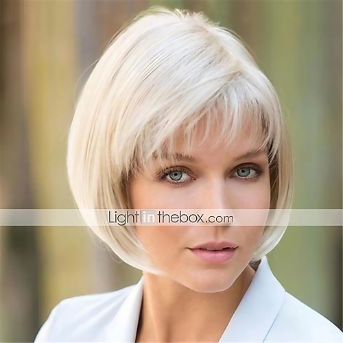 

Synthetic Wig Curly Matte Bob Wig Short Creamy-white Synthetic Hair 6 inch Women's Fashionable Design Easy dressing Best Quality White