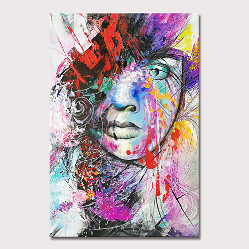 

Mintura Large Size Hand Painted Girl Oil Painting on Canvas Modern Abstract Pop Art Wall Pictures For Home Decoration No Framed