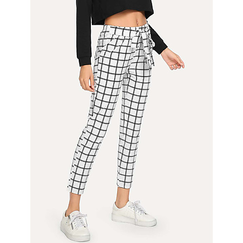 

Women's Yoga Pants Stripes Black White Running Fitness Gym Workout Bottoms Sport Activewear Breathable Soft Stretchy