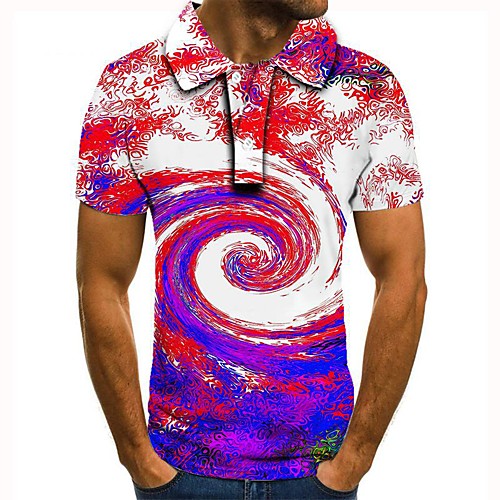 

Men's Graphic 3D Print Print Polo Daily Blue / Purple / Red / Green / Light Blue / Short Sleeve