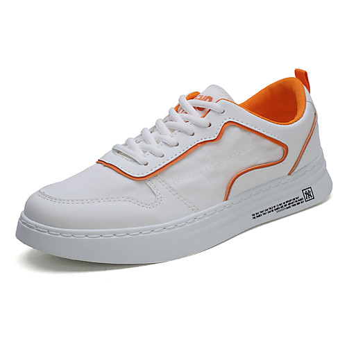 

Men's Fall Daily Outdoor Sneakers Running Shoes / Walking Shoes Cotton Breathable Non-slipping Shock Absorbing Black and White / White / Blue / Orange