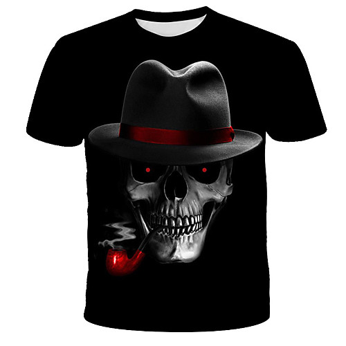 

Men's 3D Animal Wolf Print T-shirt Street chic Exaggerated Daily Holiday Round Neck Black / Short Sleeve