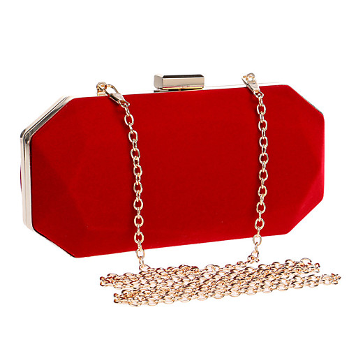 

Women's Chain Polyester / Velvet Evening Bag 2020 Solid Color Black / Blue / Purple