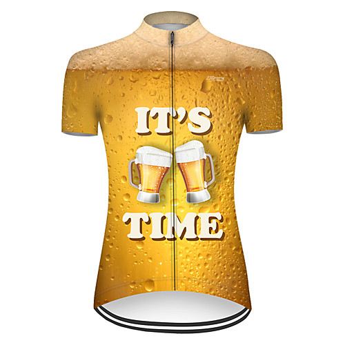 

21Grams Women's Short Sleeve Cycling Jersey Polyester Gold 3D Gradient Oktoberfest Beer Bike Jersey Top Mountain Bike MTB Road Bike Cycling Breathable Quick Dry Ultraviolet Resistant Sports Clothing