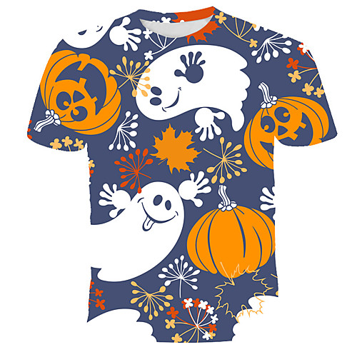 

Men's 3D Cartoon Fantastic Beasts Print T-shirt Street chic Exaggerated Daily Holiday Round Neck Rainbow / Short Sleeve