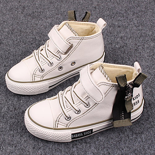 

Girls' Comfort Canvas Sneakers Little Kids(4-7ys) White / Black / Red Summer