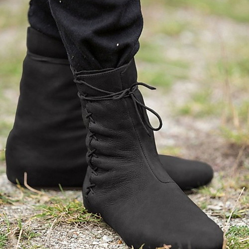 

Women's Boots Fall & Winter Flat Heel Round Toe Daily PU Mid-Calf Boots Black / Brown