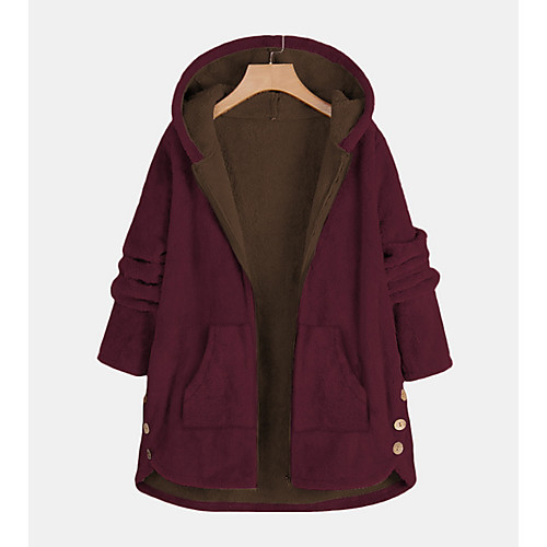 

Women's Parka Solid Colored Polyester Wine / Black / Blushing Pink S / M / L