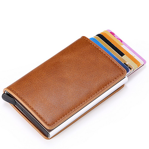 

Unisex Zipper PU Wallet Solid Color Black / Blue / Red