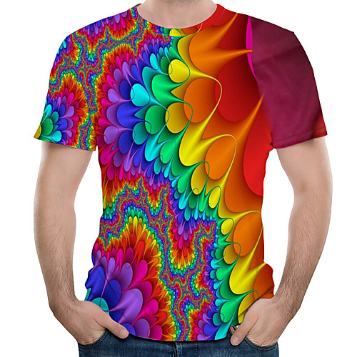 

Men's Abstract Graphic T-shirt Round Neck Blue