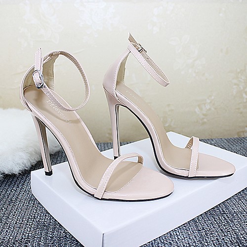 

Women's Sandals Summer Stiletto Heel Open Toe Daily PU White / Black / Red
