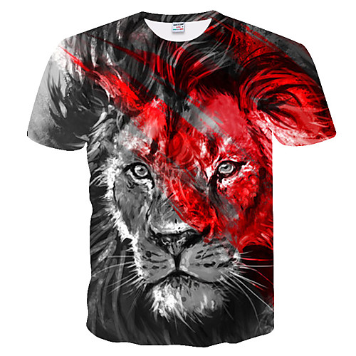 

Men's 3D T-shirt Basic Daily Round Neck Black / Short Sleeve