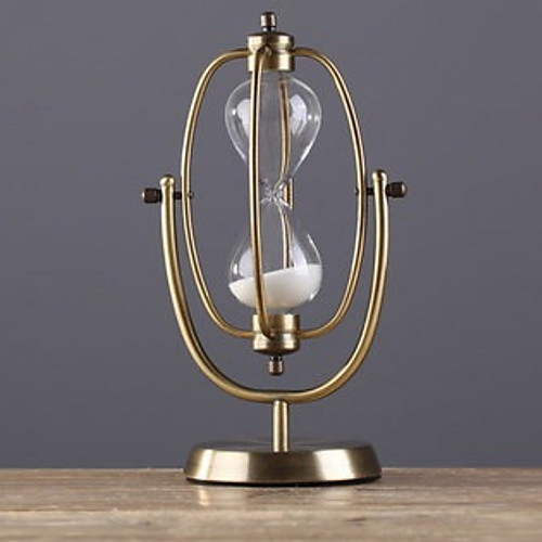 

Metal Rotating hourglass timer ornament 30 60 minute hourglass