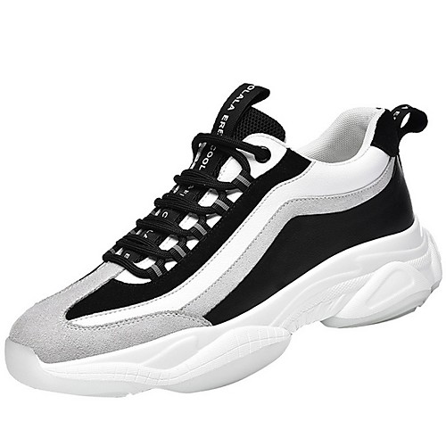 

Men's Spring & Summer Outdoor Trainers / Athletic Shoes Running Shoes PU Non-slipping White / Black Color Block